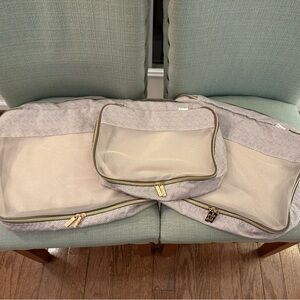 Itzy Ritzy Packing Cubes for Travel - Herringbone - Large Set of 3